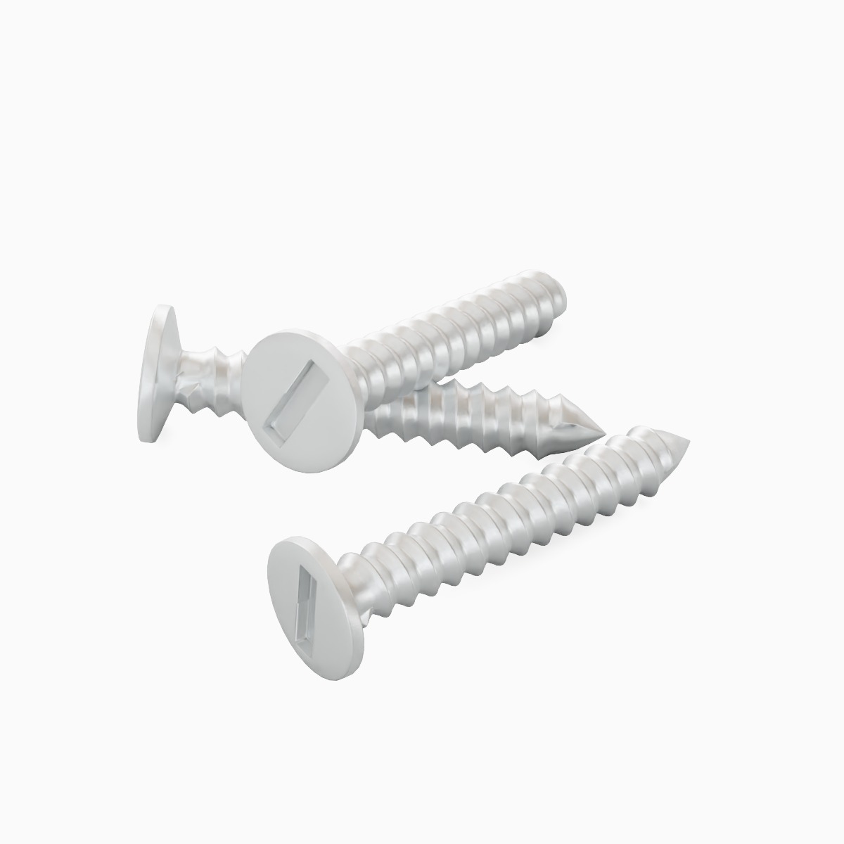 Aluminium Screw 01 Low-poly 3D model_4