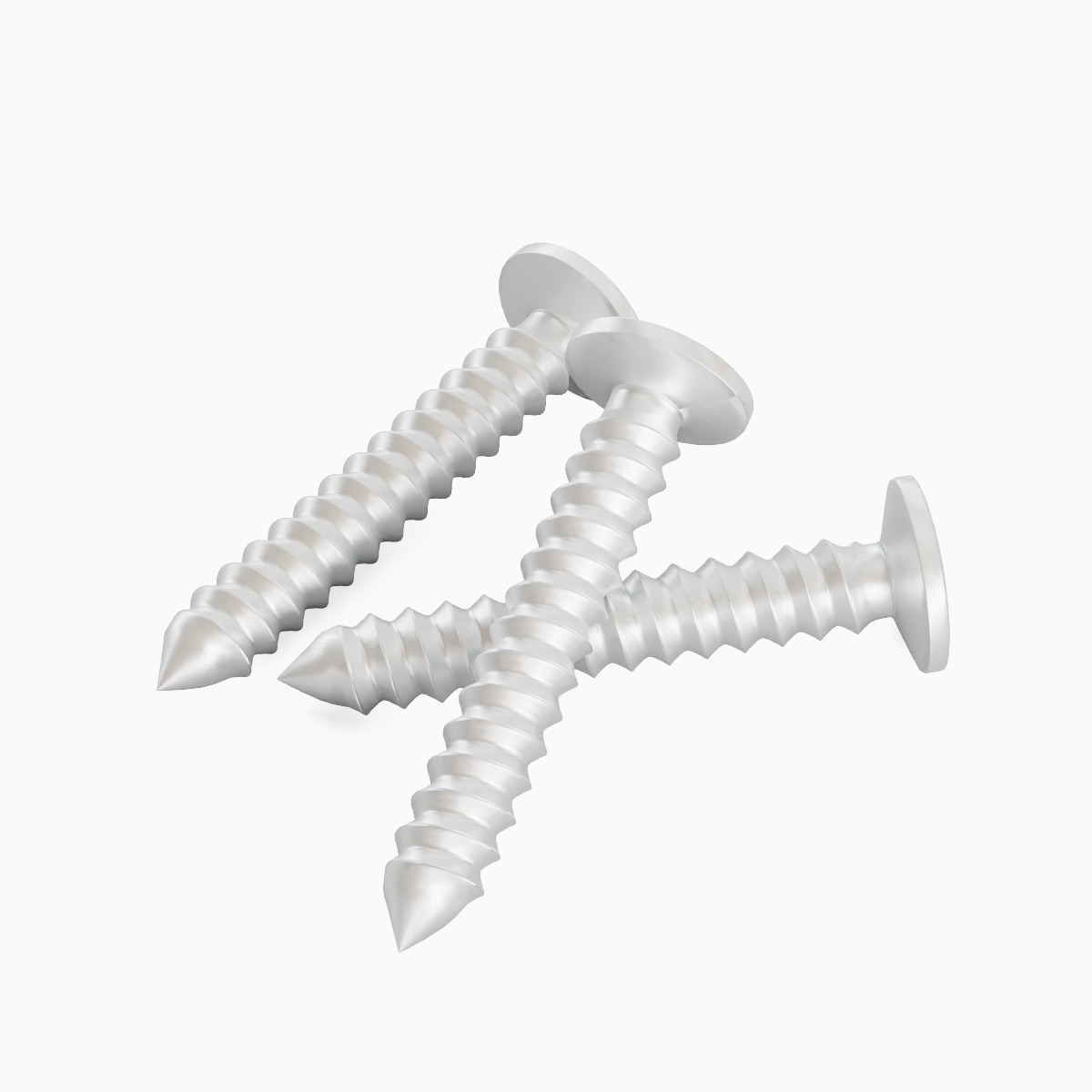 Aluminium Screw 01 Low-poly 3D model_3