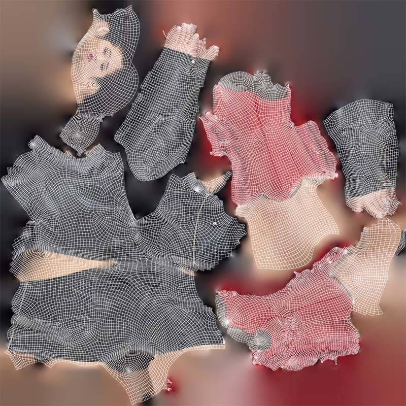 Asian Woman Wearing Black Crocodile Print Vinyl Outfit Low-poly 3D model_14