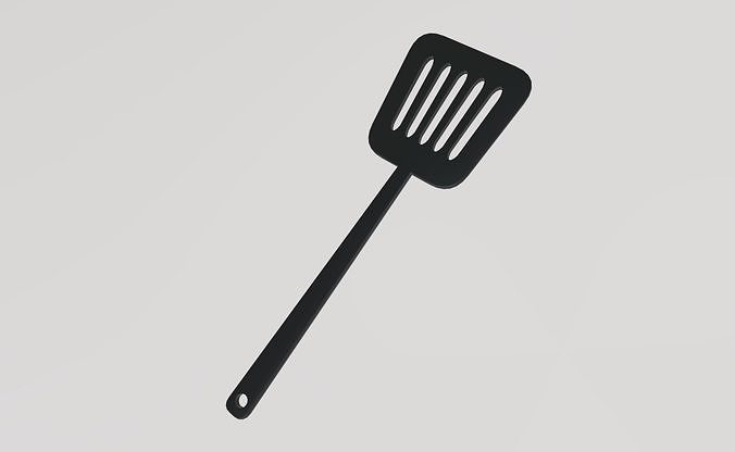 Stylized Low-Poly Fried Egg and Sausage in Pan with Spatula Low-poly 3D model 4
