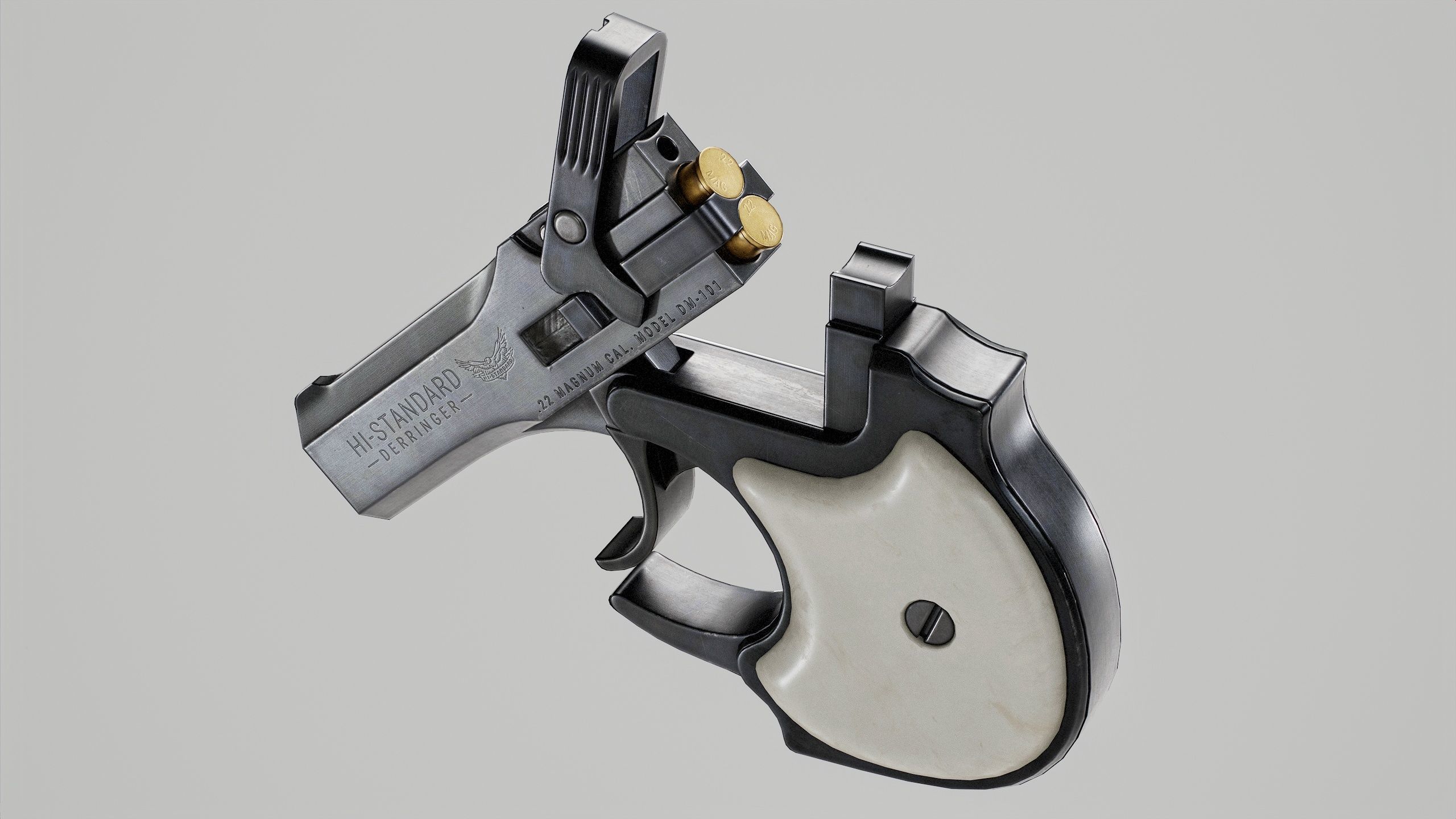 PBR High Standard Derringer Low-poly 3D model_2