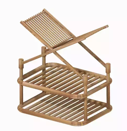 Wooden Kitchen Plates Rack 3D print model