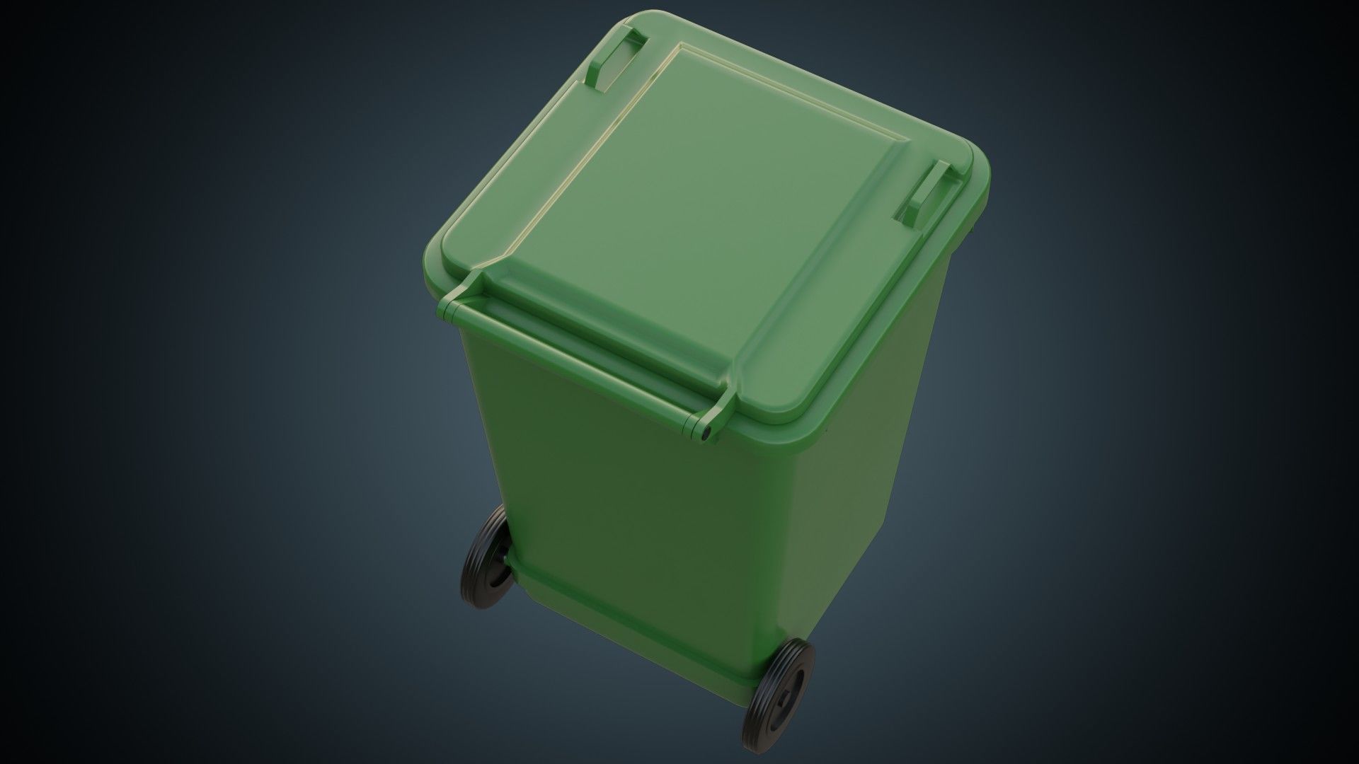 Wheeled Bin 1A Low-poly 3D model_2