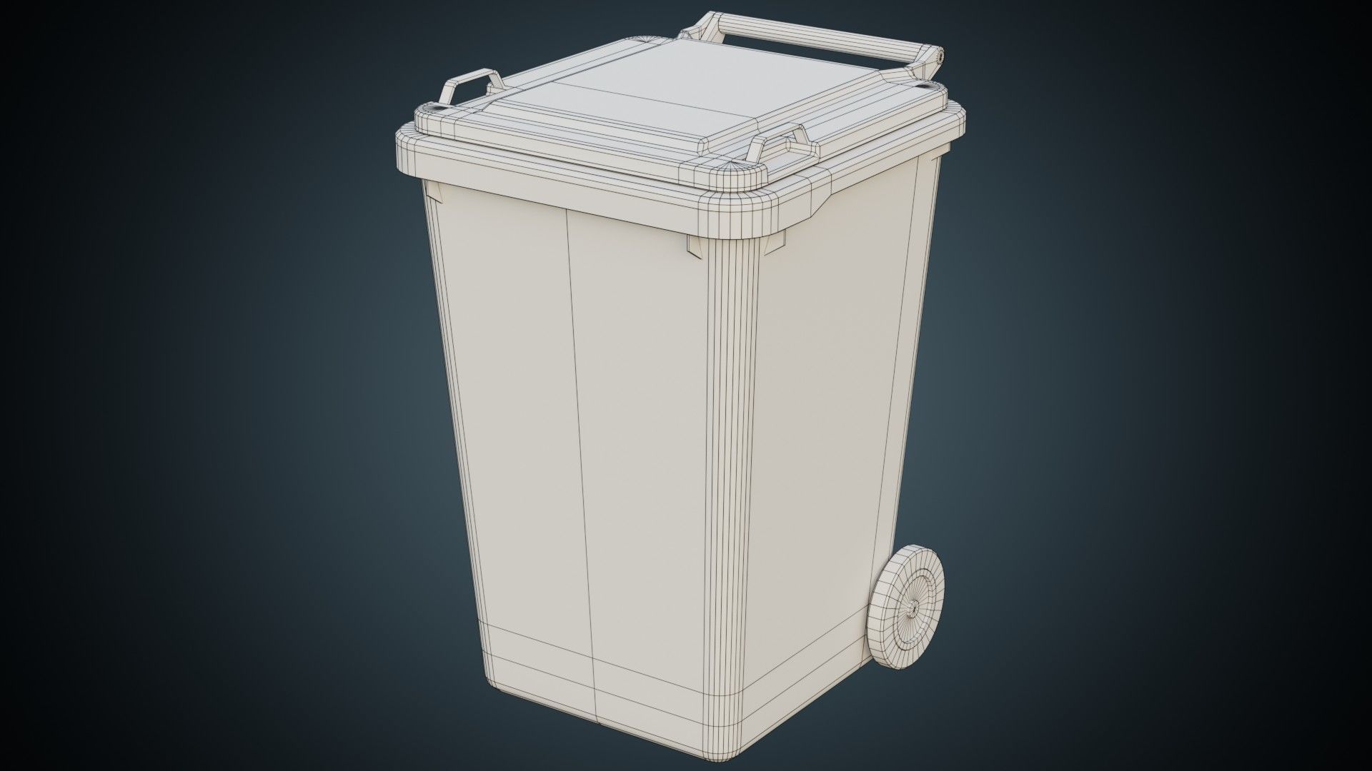 Wheeled Bin 1A Low-poly 3D model_5
