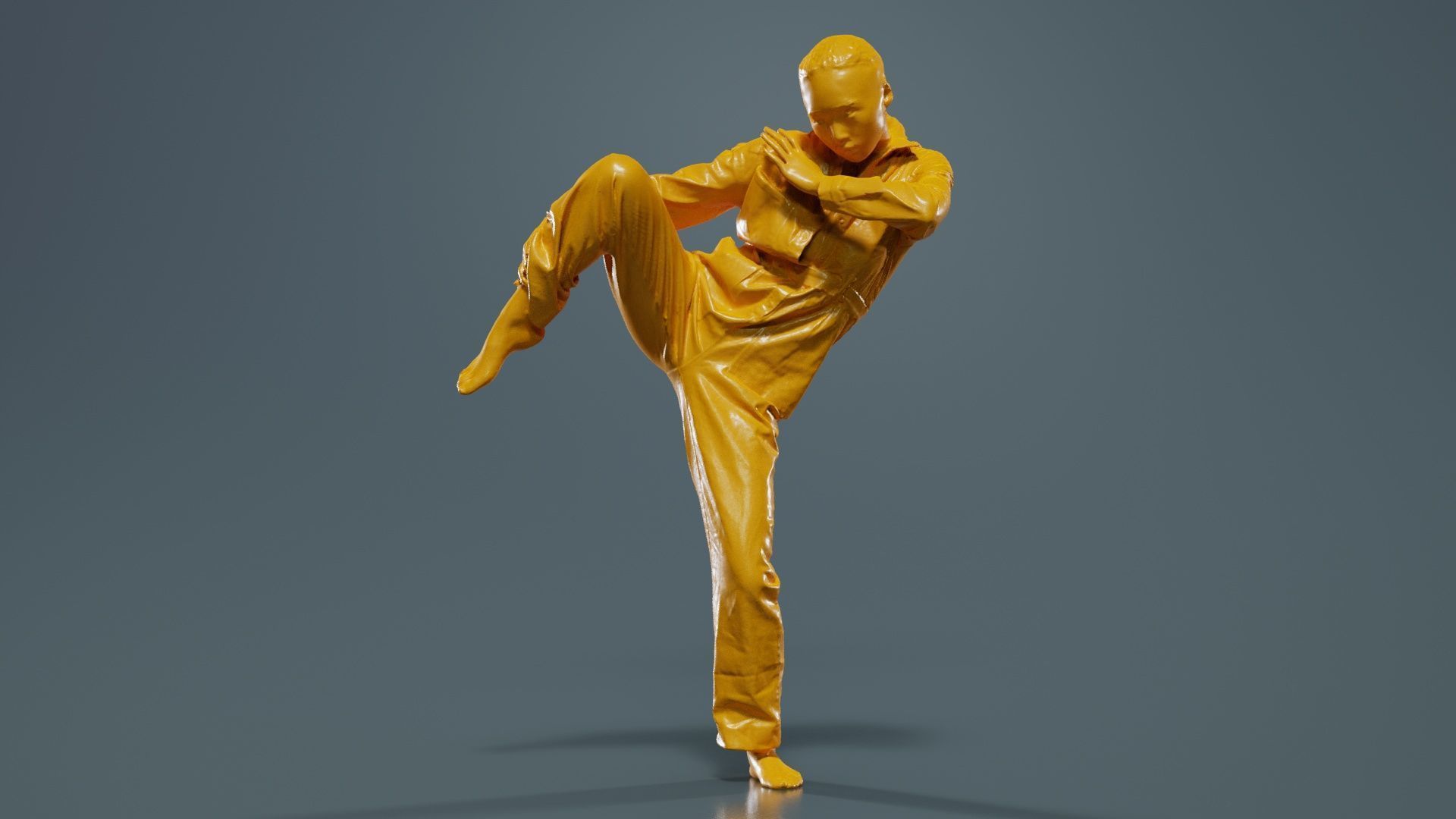 Asian Woman Wearing Jeans Salopet 021 Low-poly 3D model_12