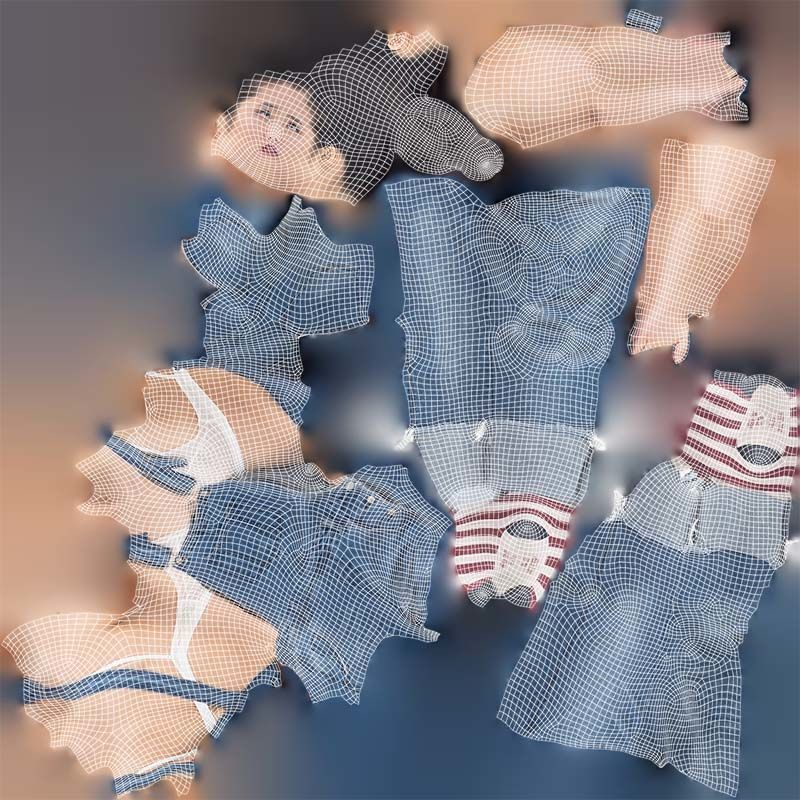Asian Woman Wearing Jeans Salopet 023 Low-poly 3D model_14