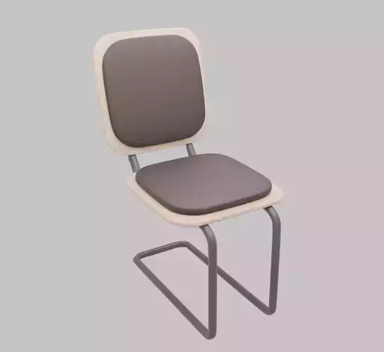 Modern Minimalist Wooden Chair 3D Model - High Quality