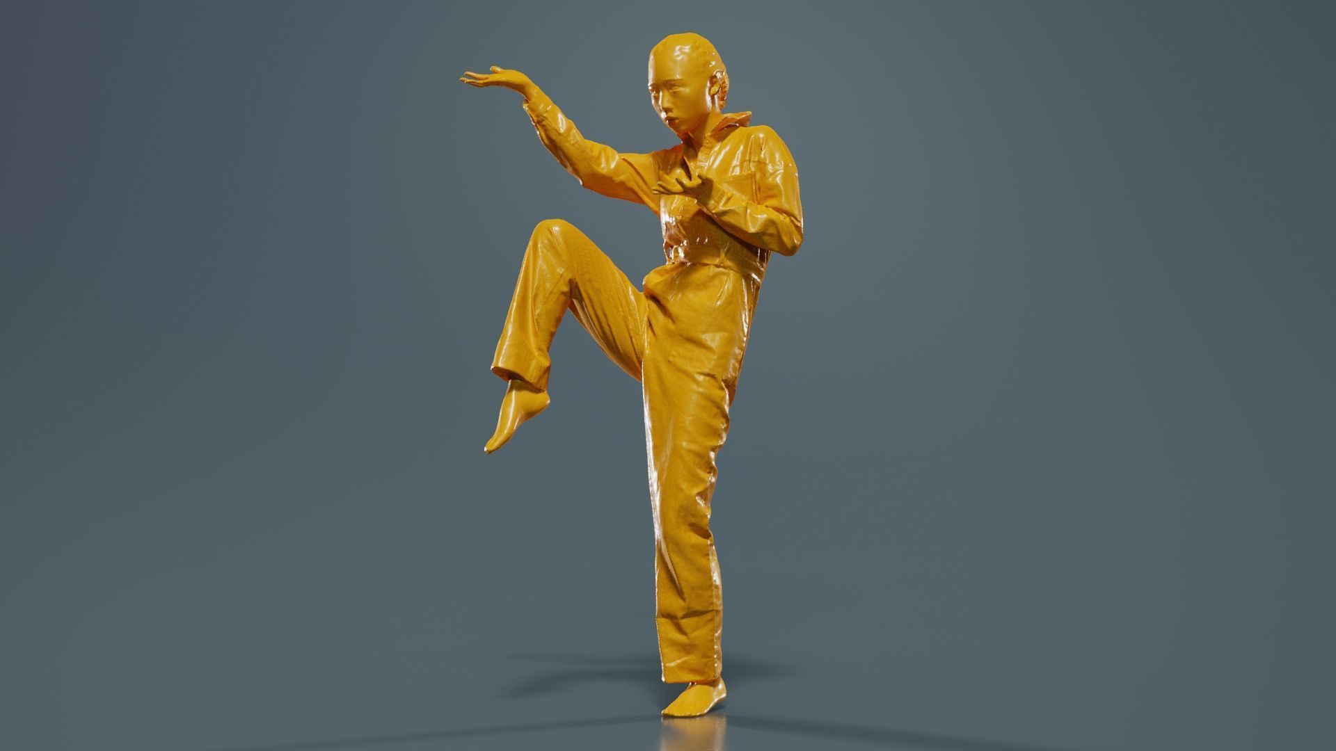 Asian Woman Wearing Jeans Salopet 025 Low-poly 3D model_12