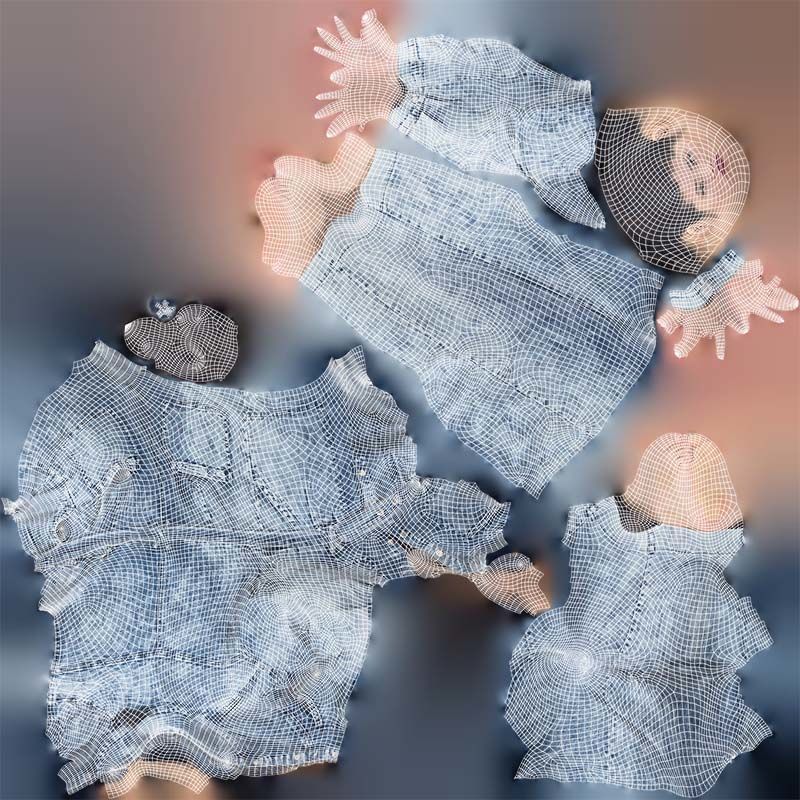 Asian Woman Wearing Jeans Salopet 025 Low-poly 3D model_14