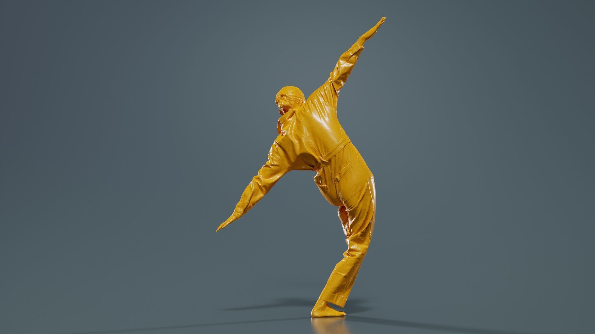 Asian Woman Wearing Jeans Salopet 037 Low-poly 3D model_13