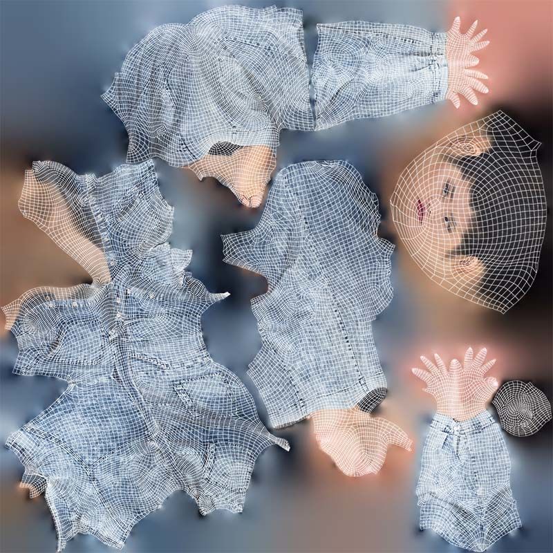 Asian Woman Wearing Jeans Salopet 037 Low-poly 3D model_14