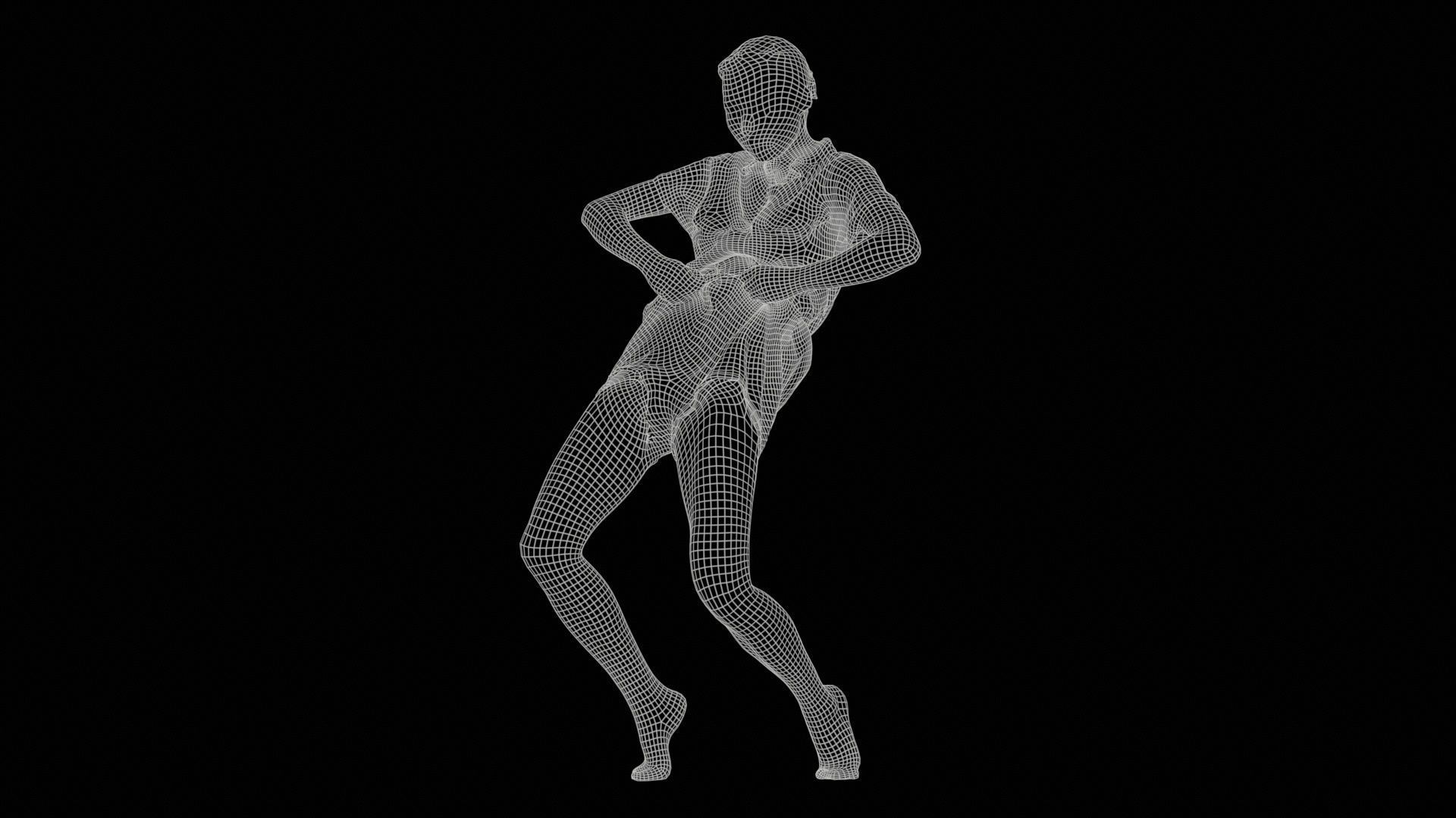 Asian Woman Wearing Light Blue Jeans 014 Low-poly 3D model_11