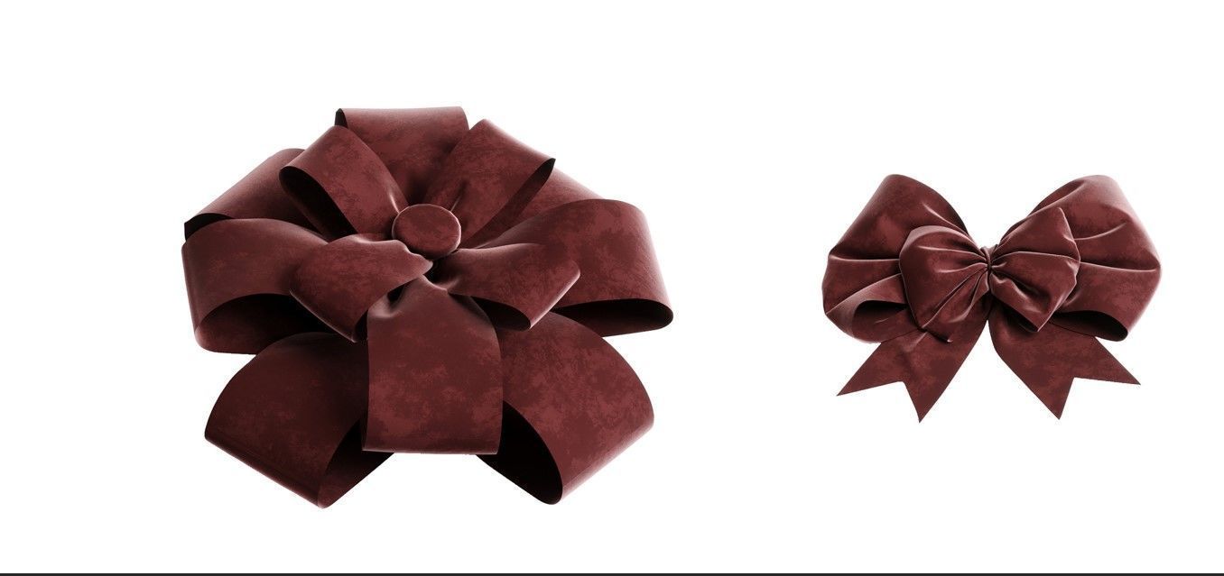 Christmas bow and dress set 01 3D model_7