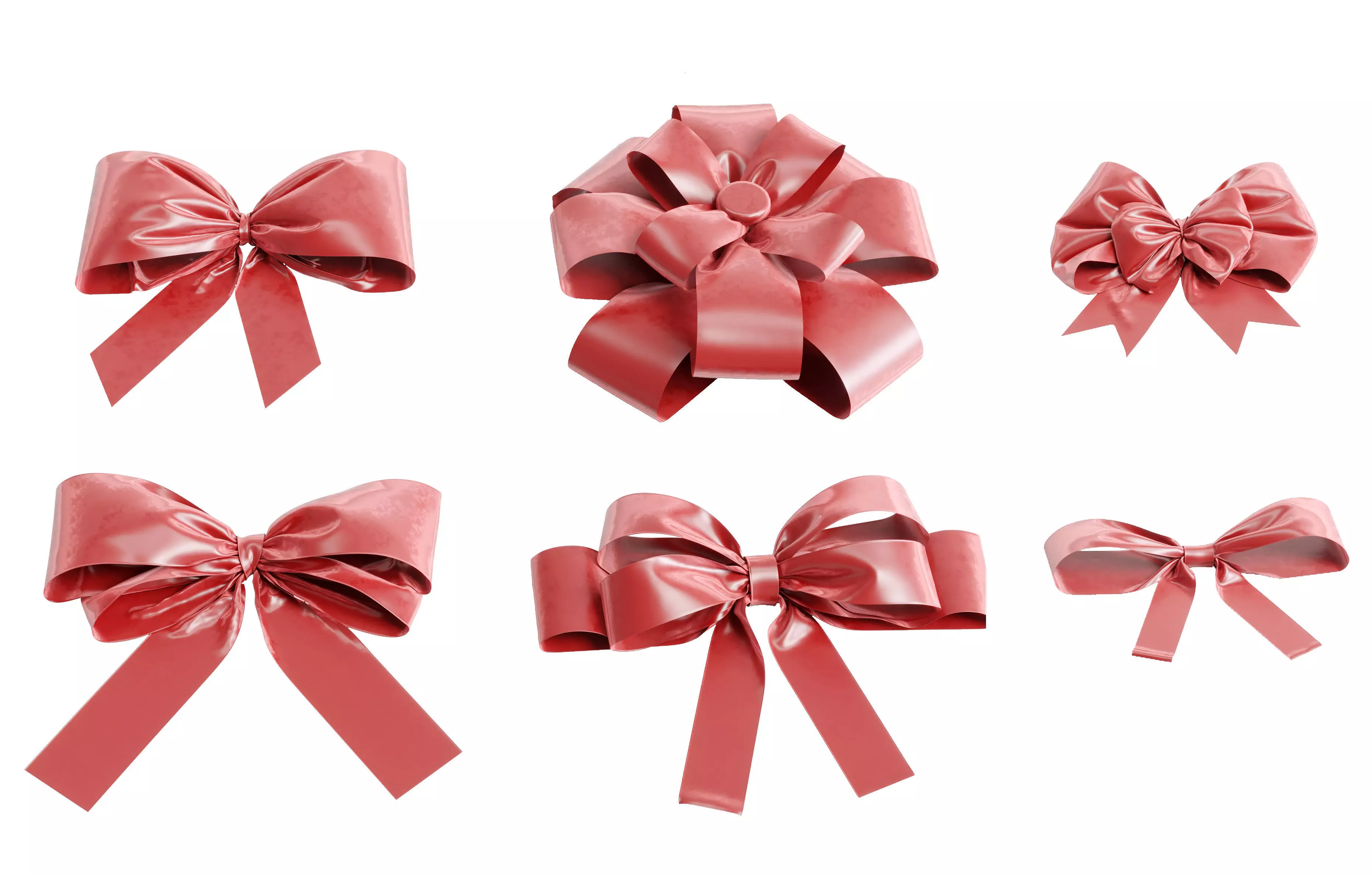 Christmas bow and dress set 01 3D model_0