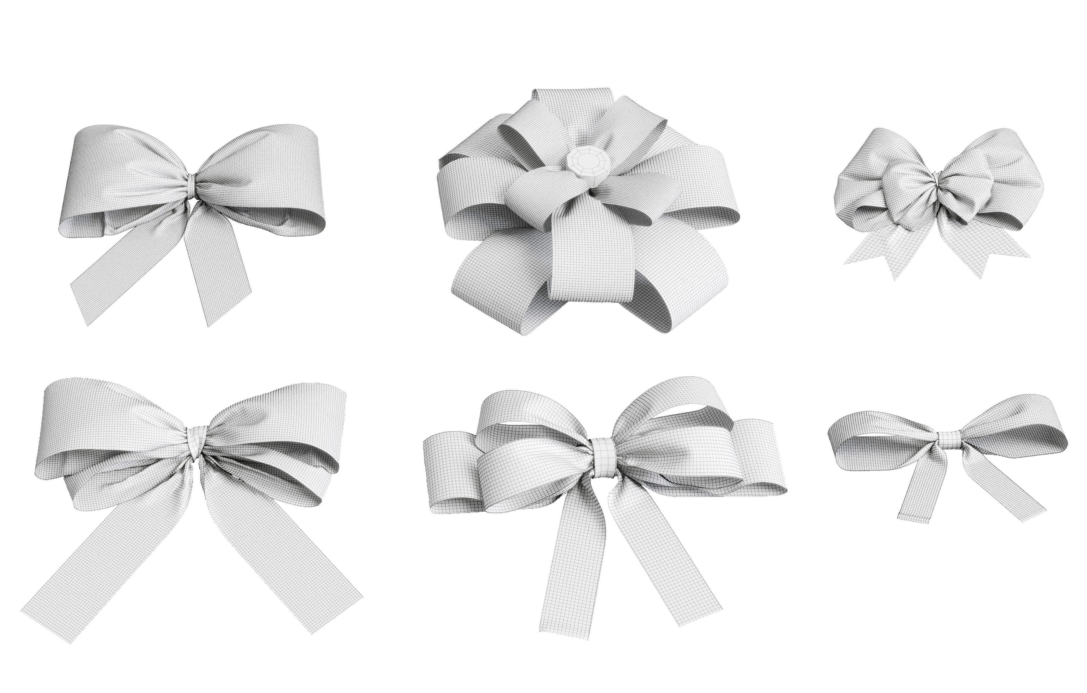 Christmas bow and dress set 01 3D model_4