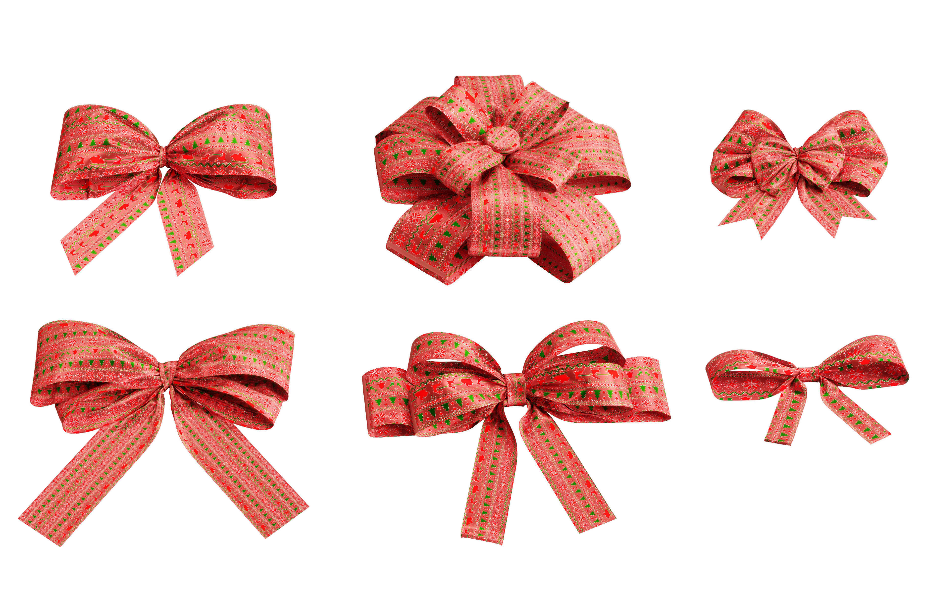 Christmas bow and dress set 01 3D model_3