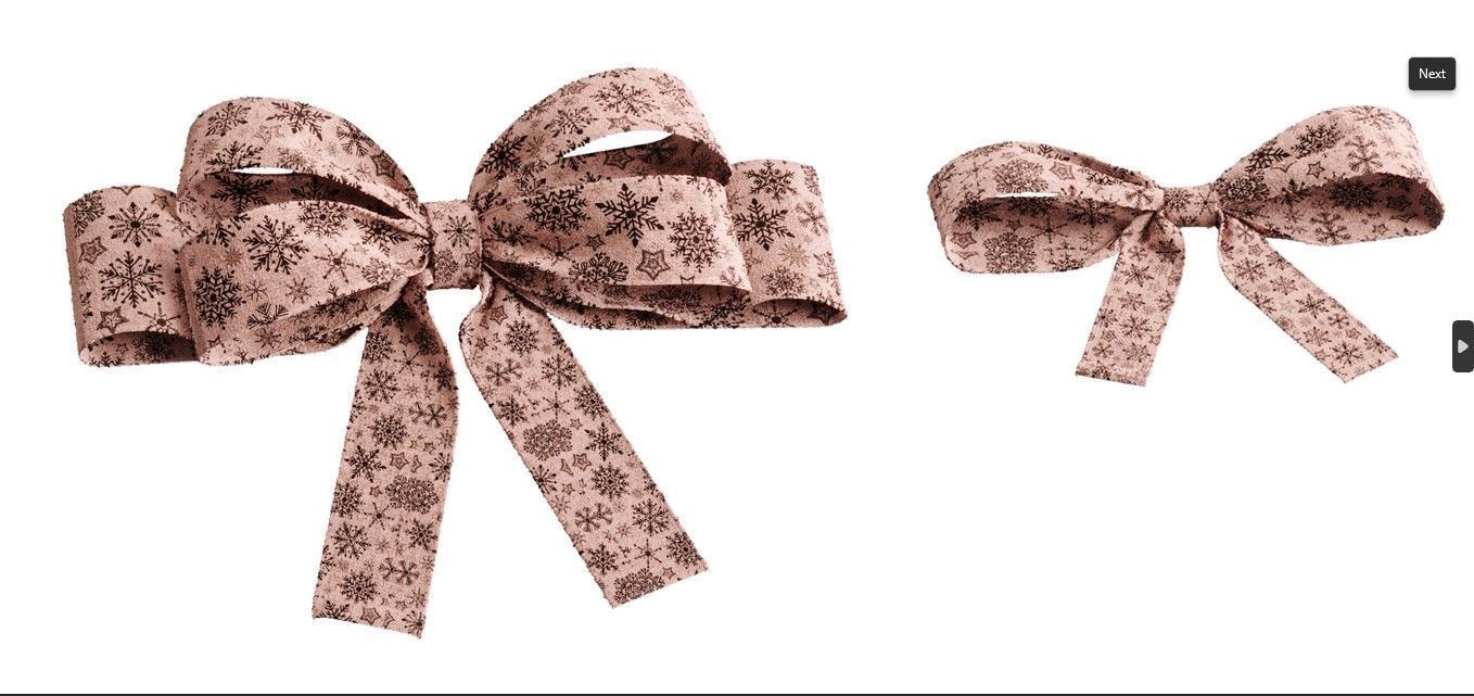 Christmas bow and dress set 01 3D model_10