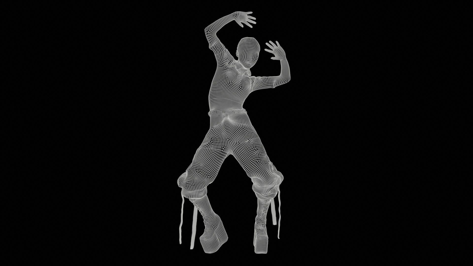 Asian Woman Wearing Motorbike Outfit 010 Low-poly 3D model_11