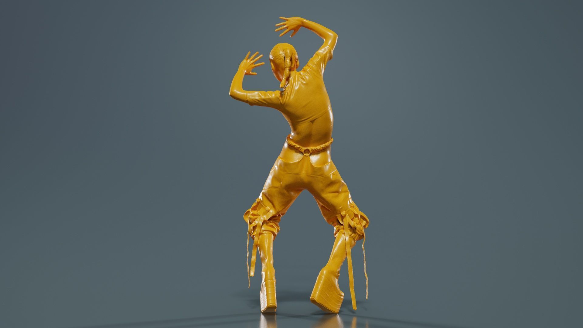 Asian Woman Wearing Motorbike Outfit 010 Low-poly 3D model_13