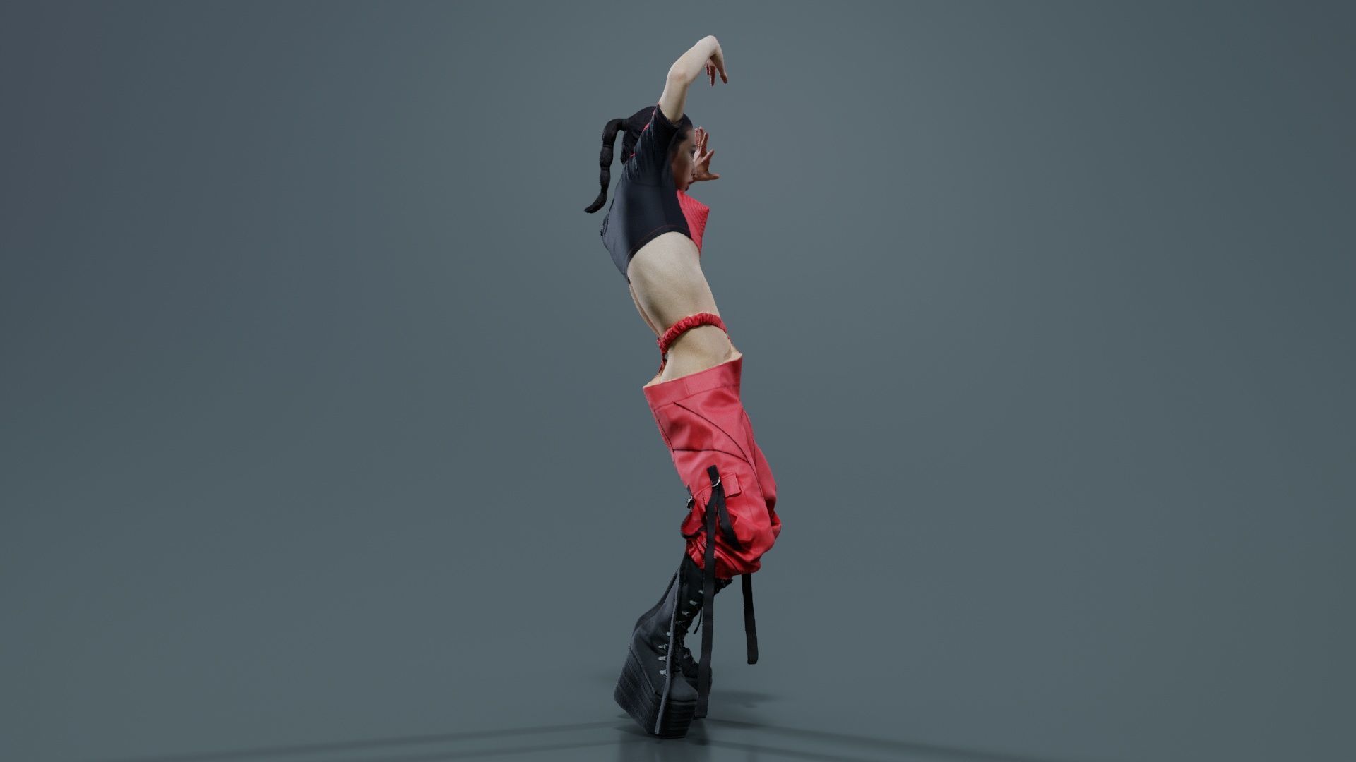 Asian Woman Wearing Motorbike Outfit 010 Low-poly 3D model_8