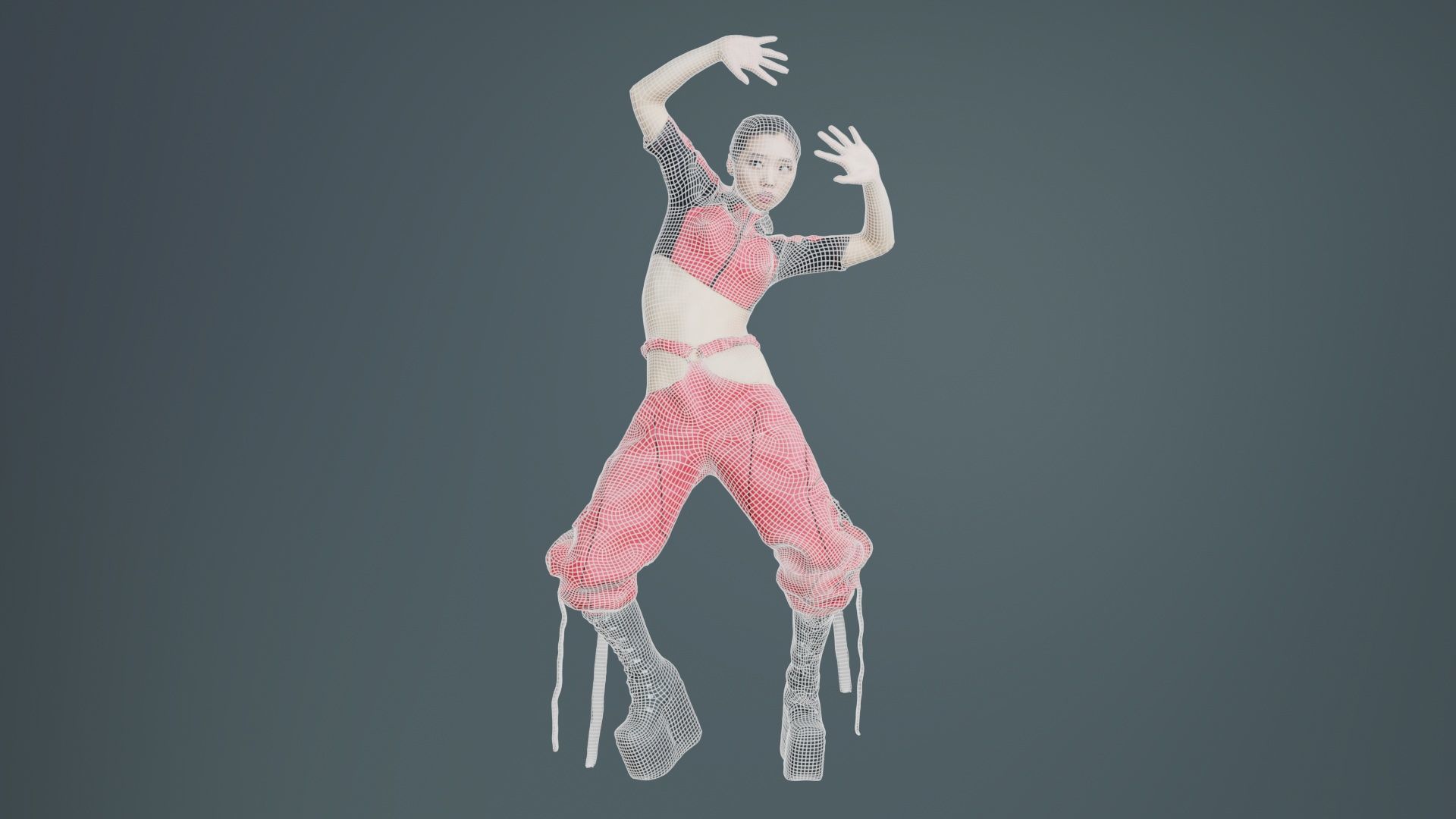 Asian Woman Wearing Motorbike Outfit 010 Low-poly 3D model_9