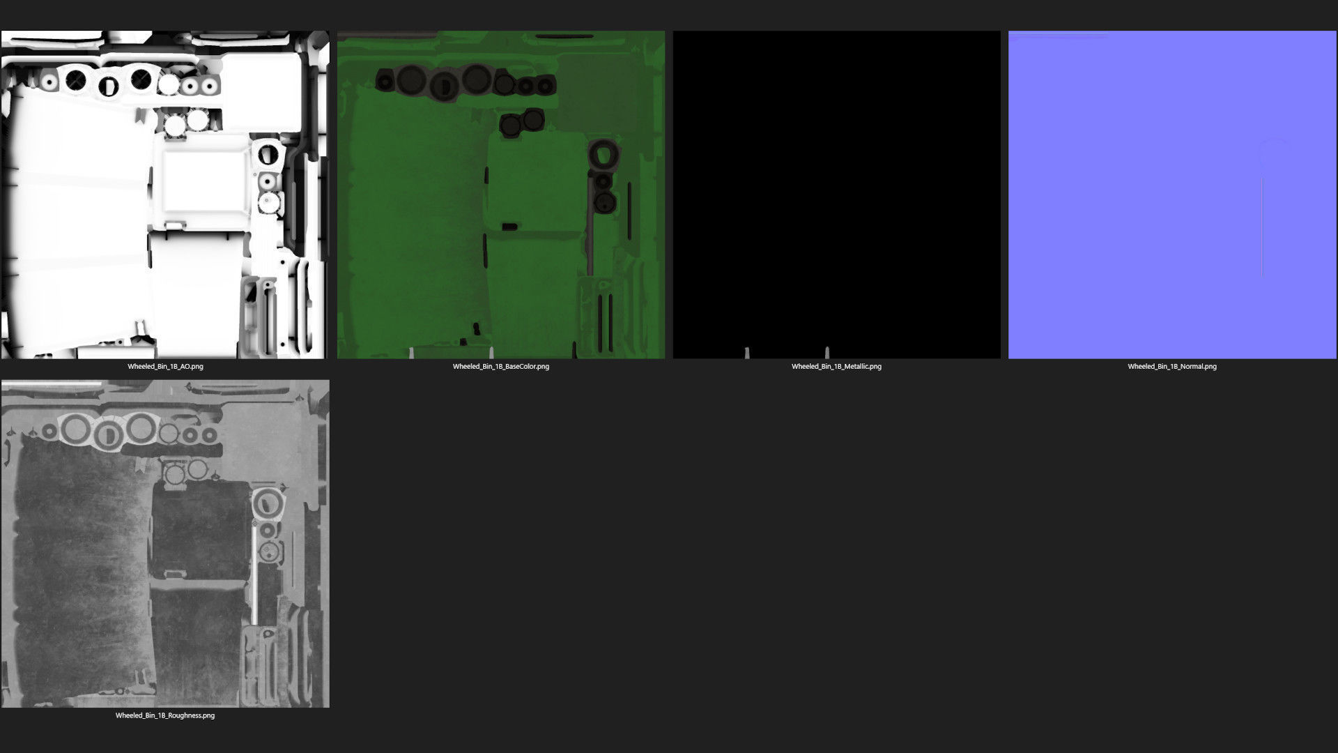 Wheeled Bin 1B Low-poly 3D model_8