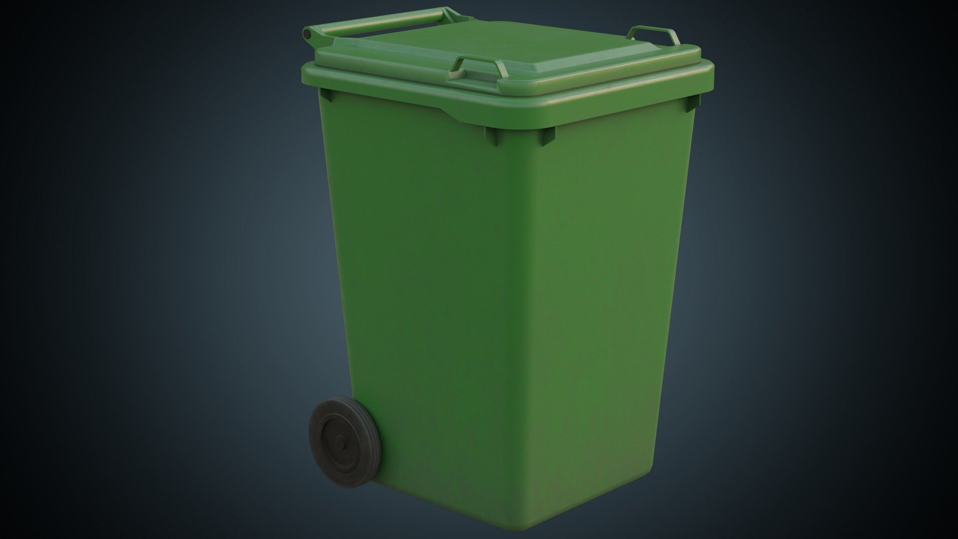 Wheeled Bin 1B Low-poly 3D model_1