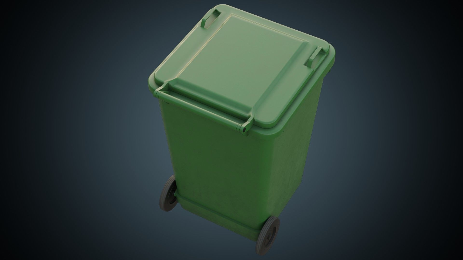 Wheeled Bin 1B Low-poly 3D model_2