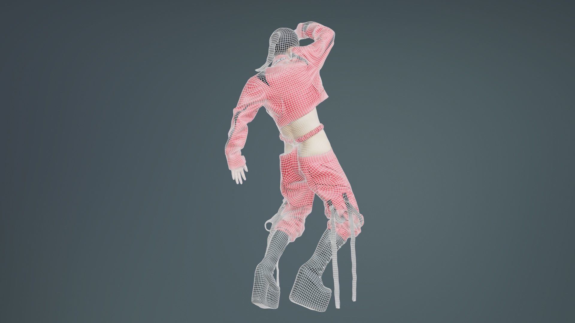 Asian Woman Wearing Motorbike Outfit 016 Low-poly 3D model_10