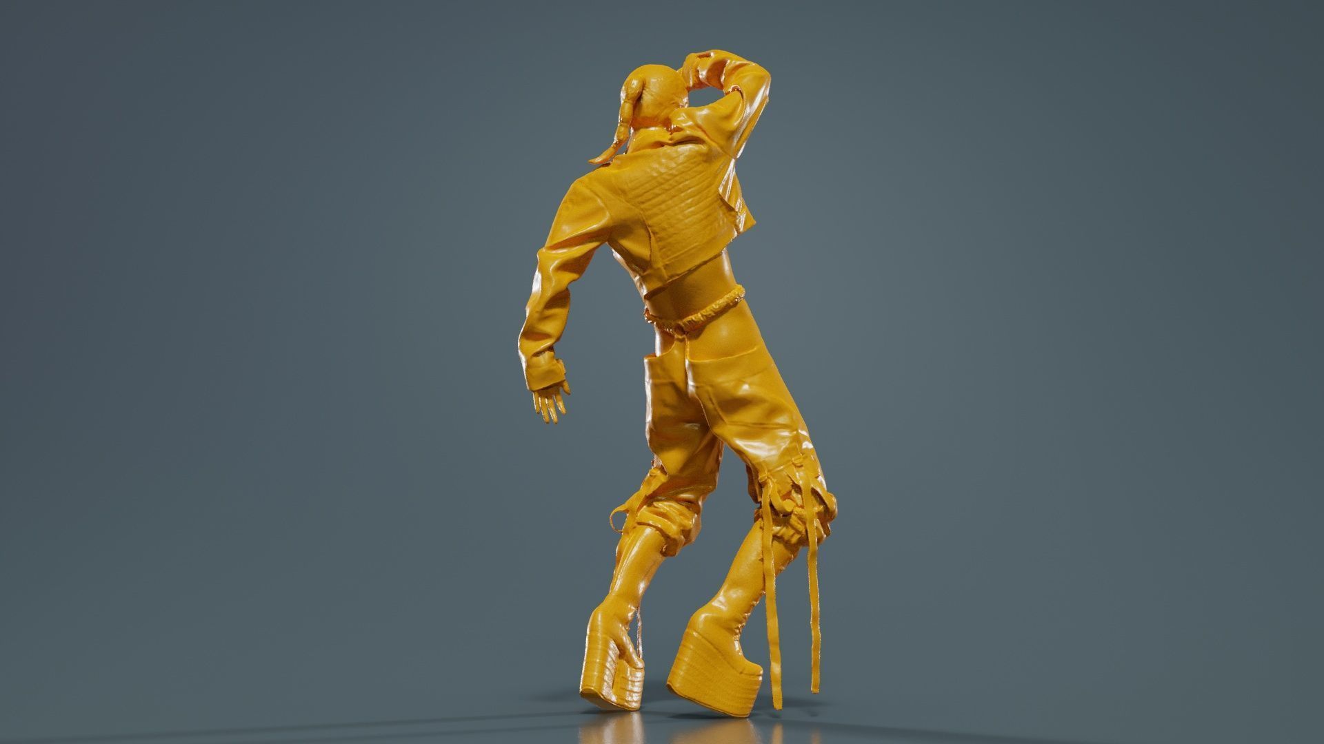 Asian Woman Wearing Motorbike Outfit 016 Low-poly 3D model_13