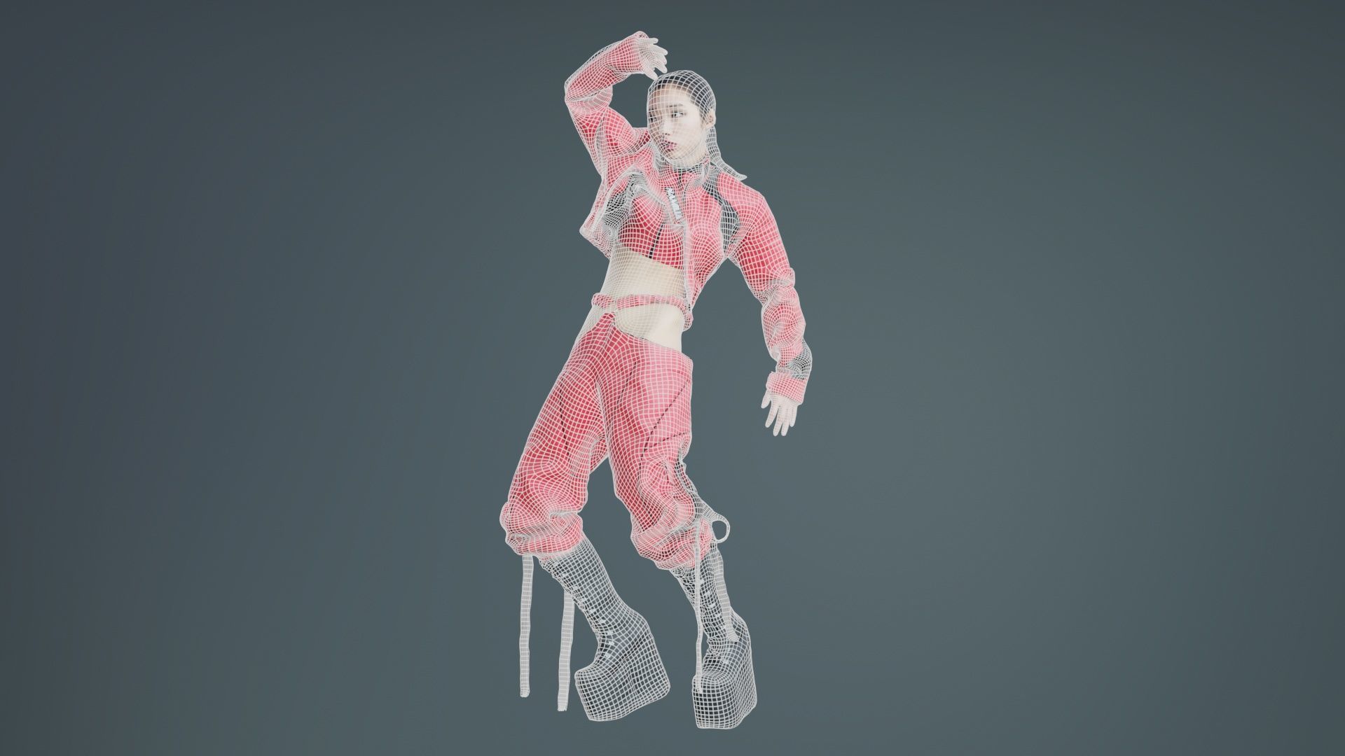 Asian Woman Wearing Motorbike Outfit 016 Low-poly 3D model_9