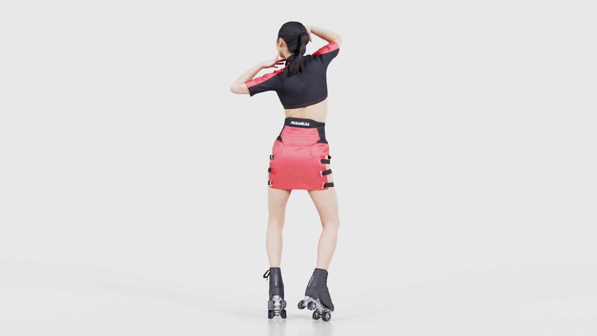Asian Woman Wearing Motorbike Outfit 031 Low-poly 3D model_22