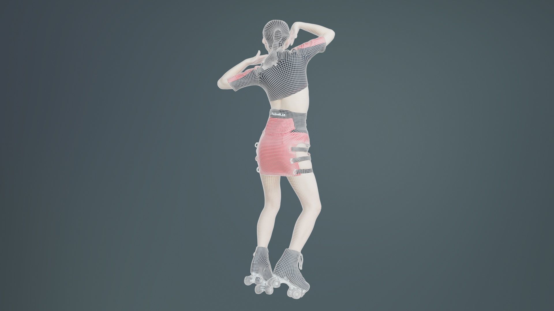 Asian Woman Wearing Motorbike Outfit 031 Low-poly 3D model_10