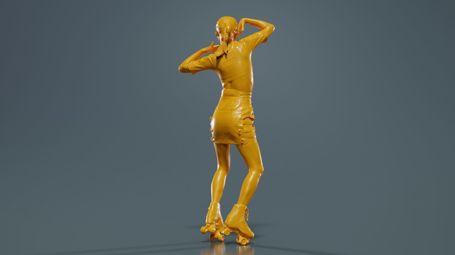 Asian Woman Wearing Motorbike Outfit 031 Low-poly 3D model_13