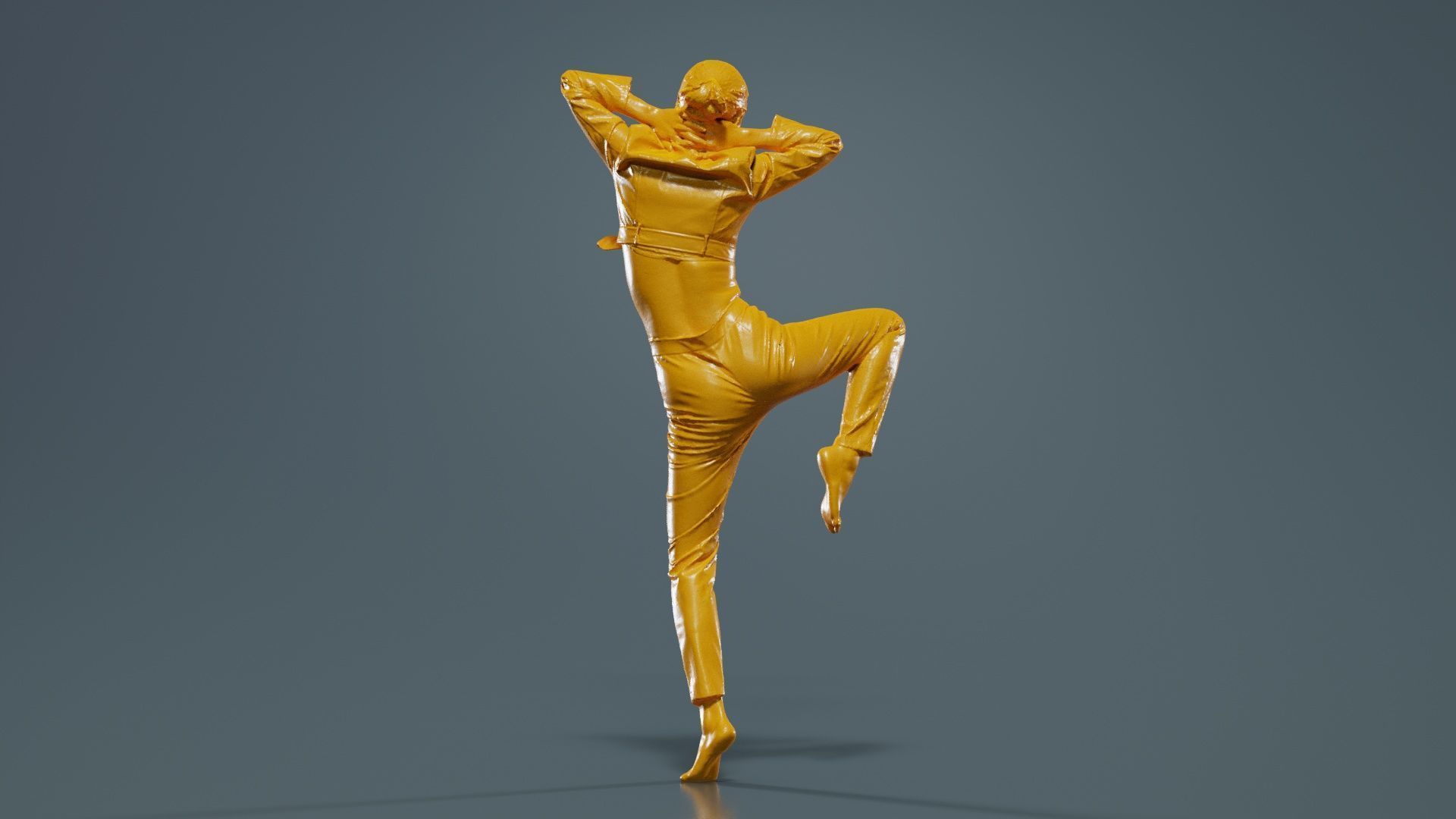 Asian Woman Wearing Red Leather Snake Print Outfit 012 Low-poly 3D model_13