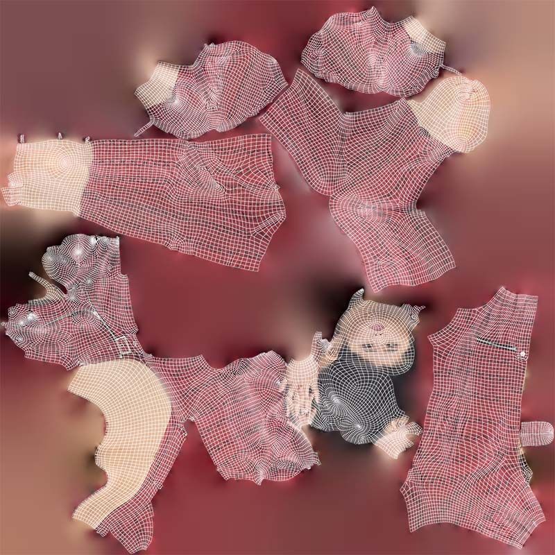 Asian Woman Wearing Red Leather Snake Print Outfit 012 Low-poly 3D model_14