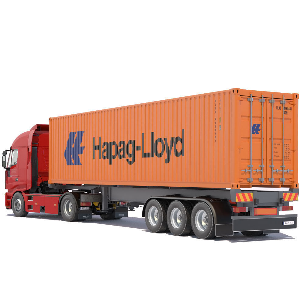 Iveco Stralis with 12 containers 3D model_12