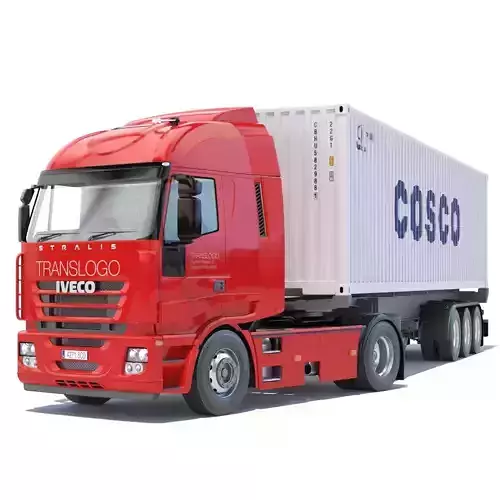 Iveco Stralis with 12 containers 3D model