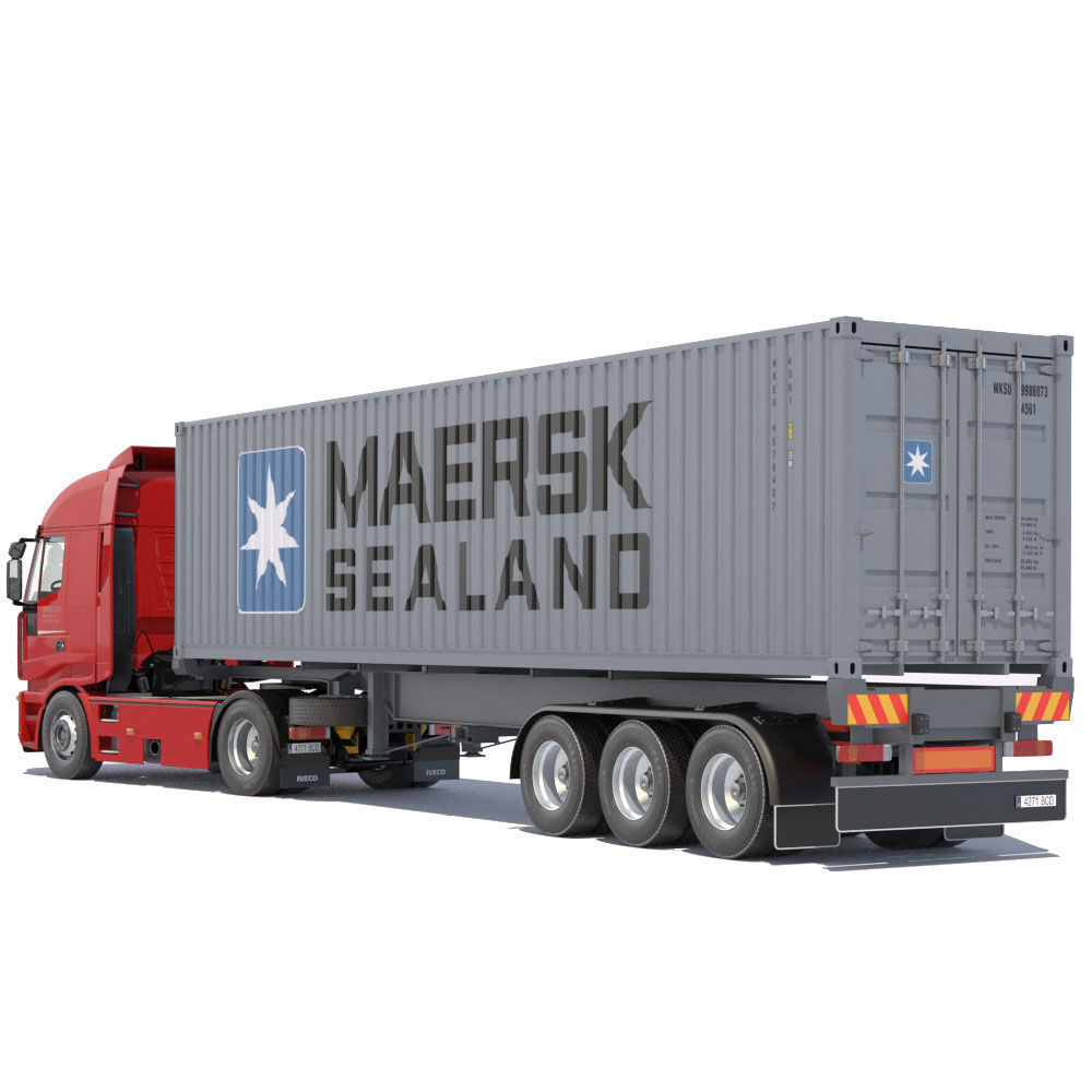 Iveco Stralis with 12 containers 3D model_14