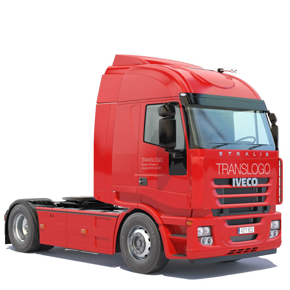 Iveco Stralis with 12 containers 3D model_19