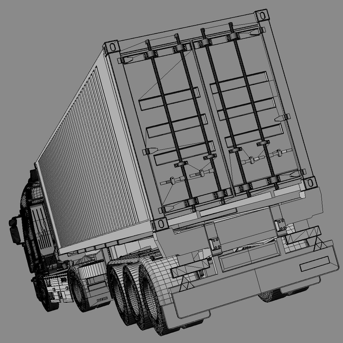 Iveco Stralis with 12 containers 3D model_6