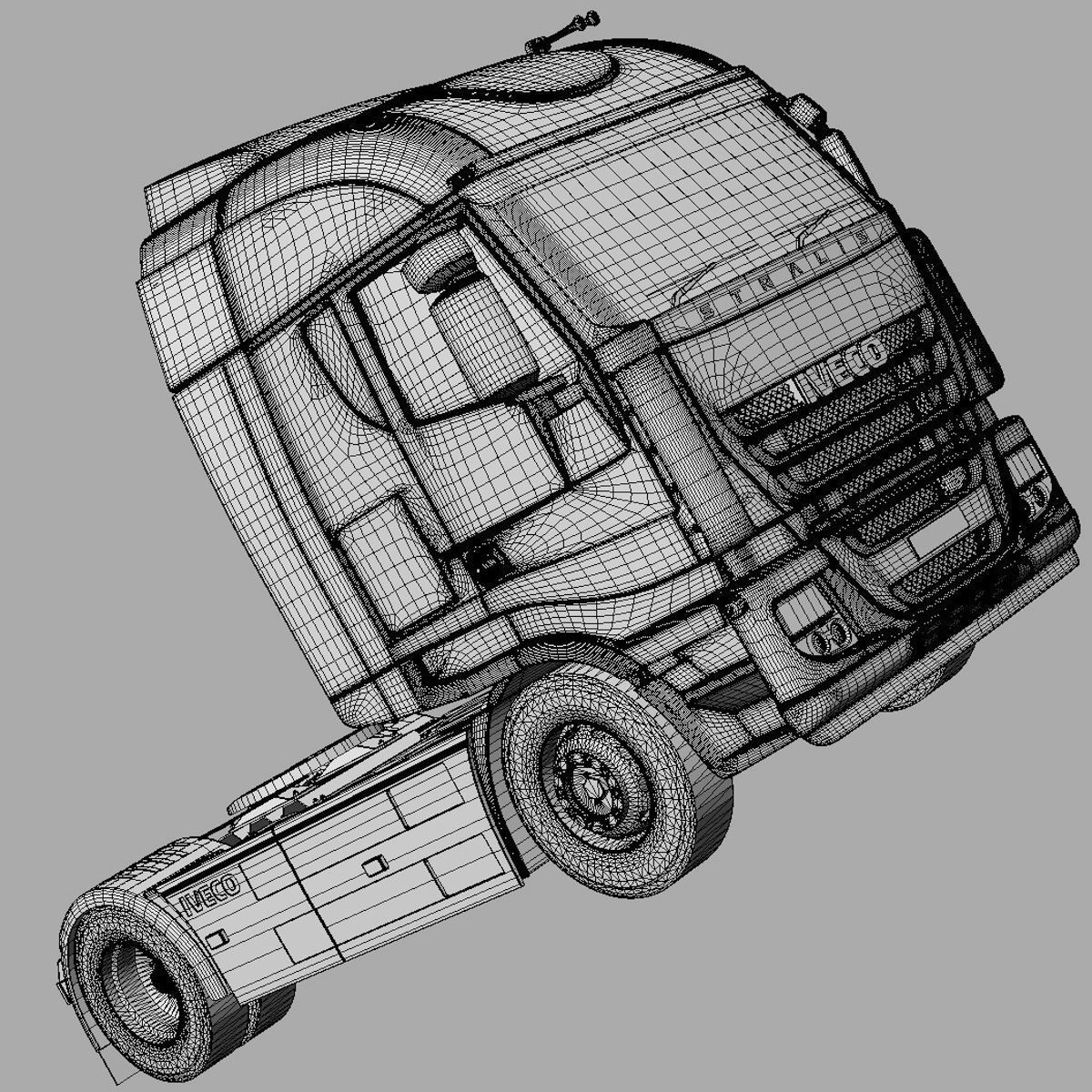 Iveco Stralis with 12 containers 3D model_30