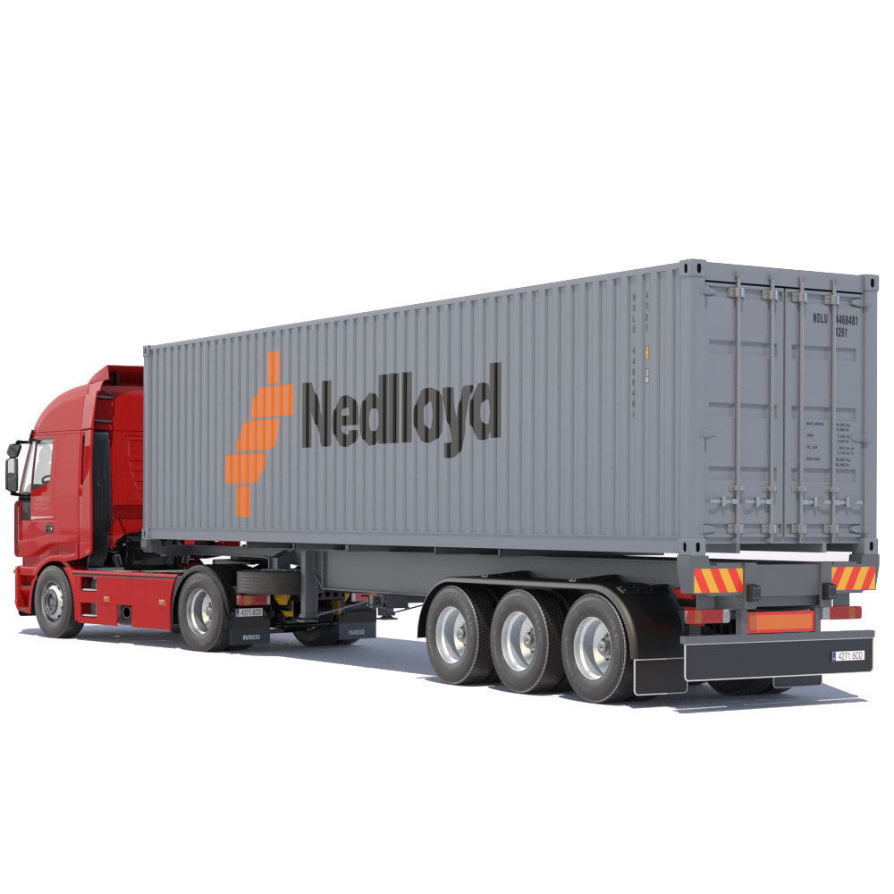 Iveco Stralis with 12 containers 3D model_15