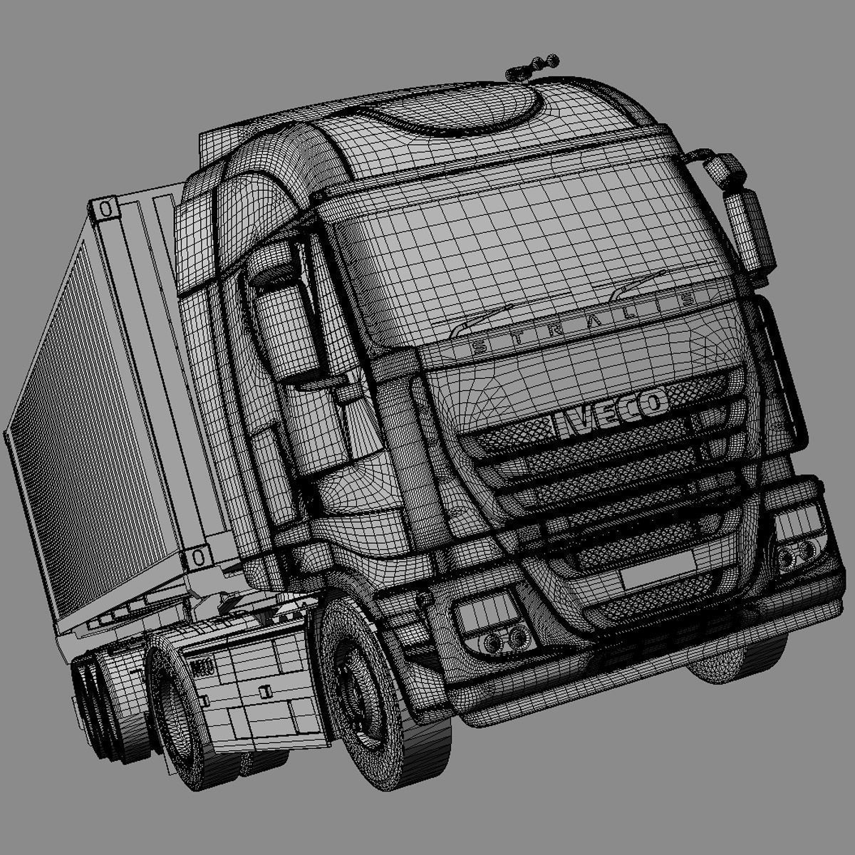 Iveco Stralis with 12 containers 3D model_5