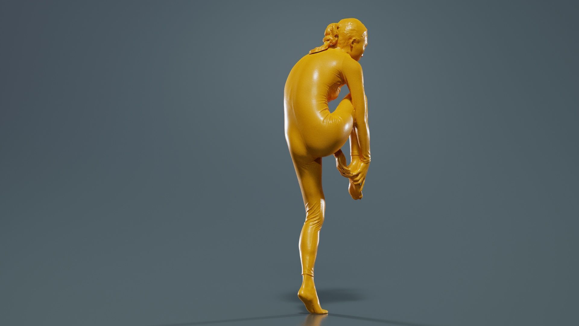 Asian Woman Wearing Snake Print Catsuit 013 Low-poly 3D model_13