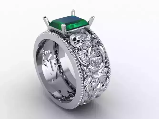 Ornament Flower Ring