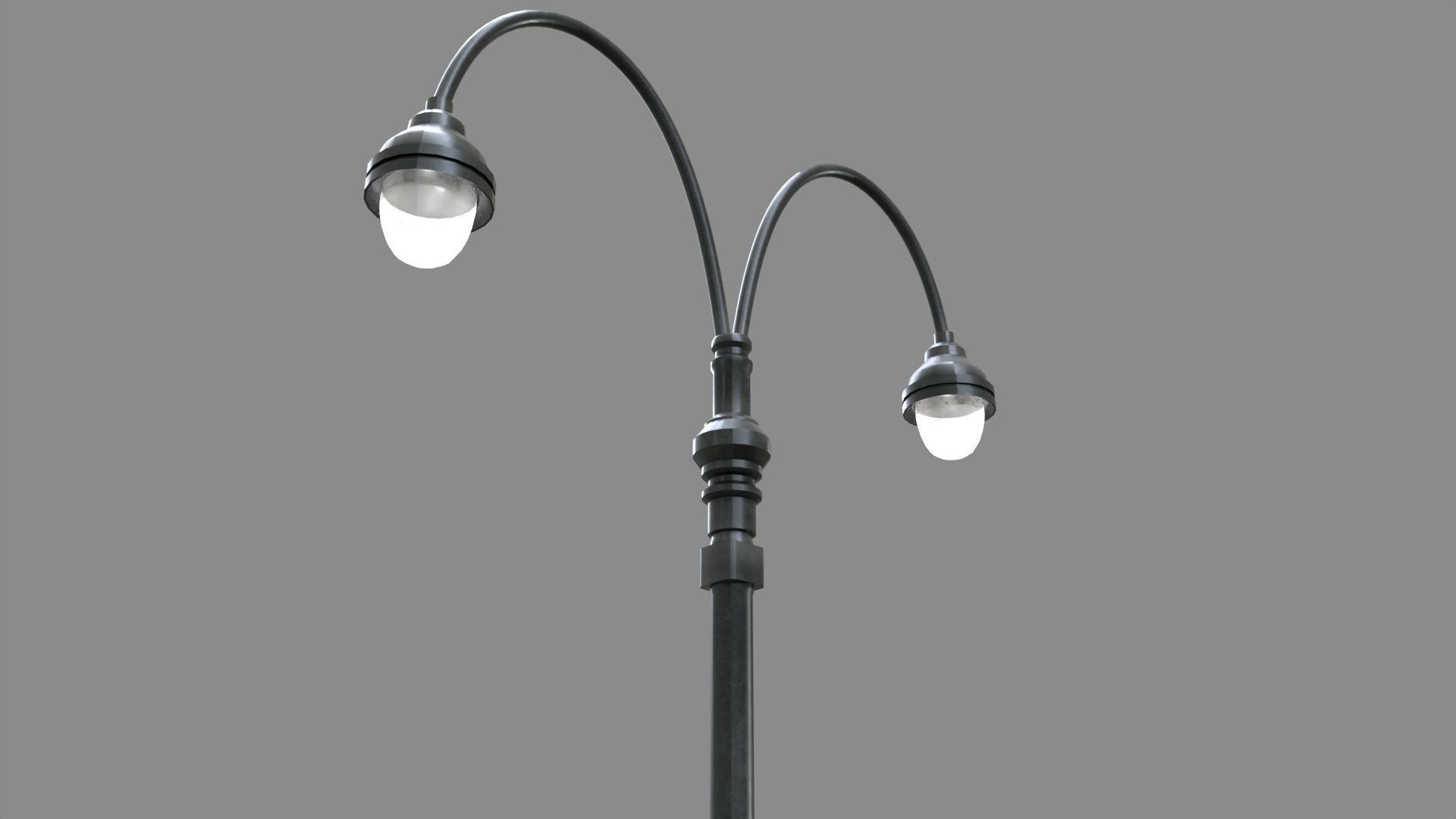 LowPoly Traffic light with street lamp 2 Low-poly 3D model_9