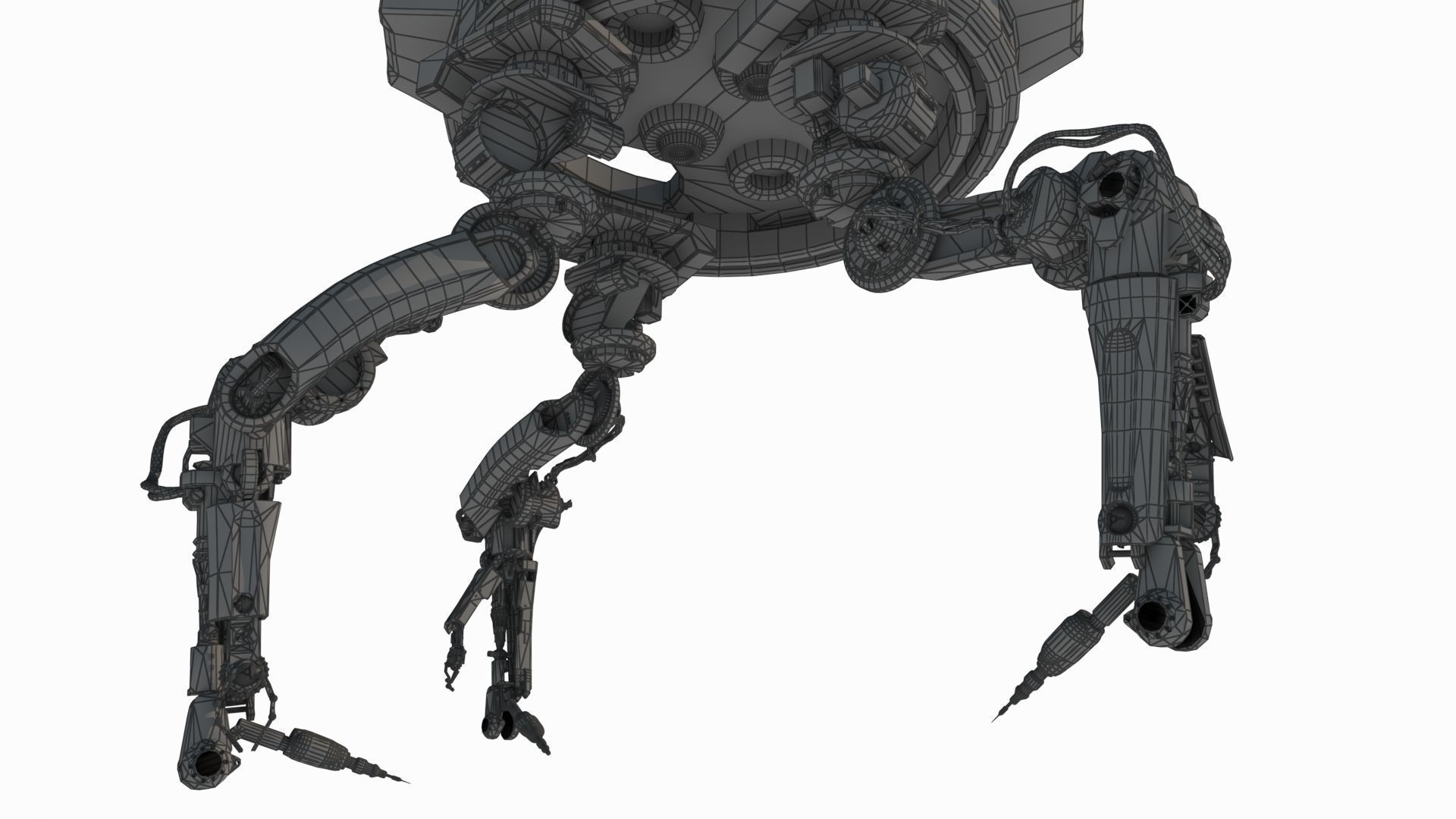Sci Fi style robotic arm 3D model_5