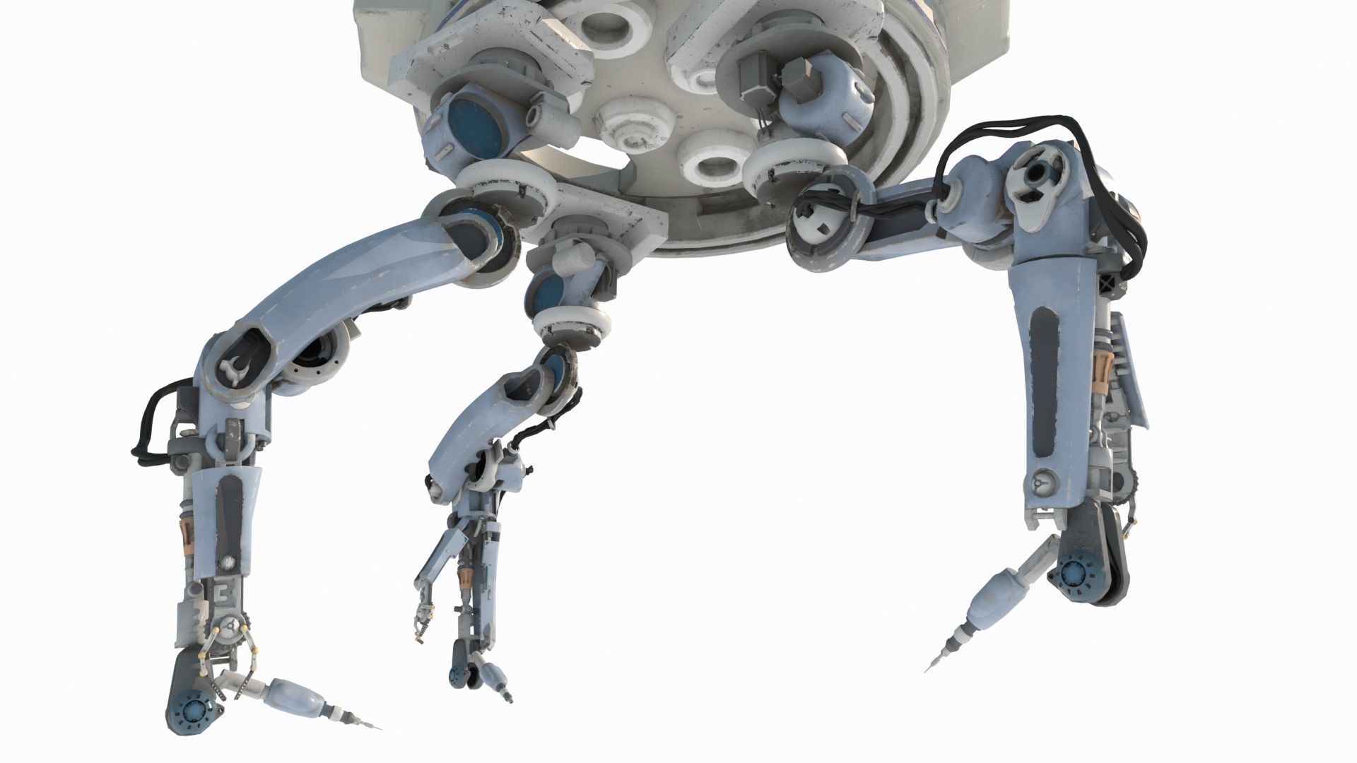 Sci Fi style robotic arm 3D model_4