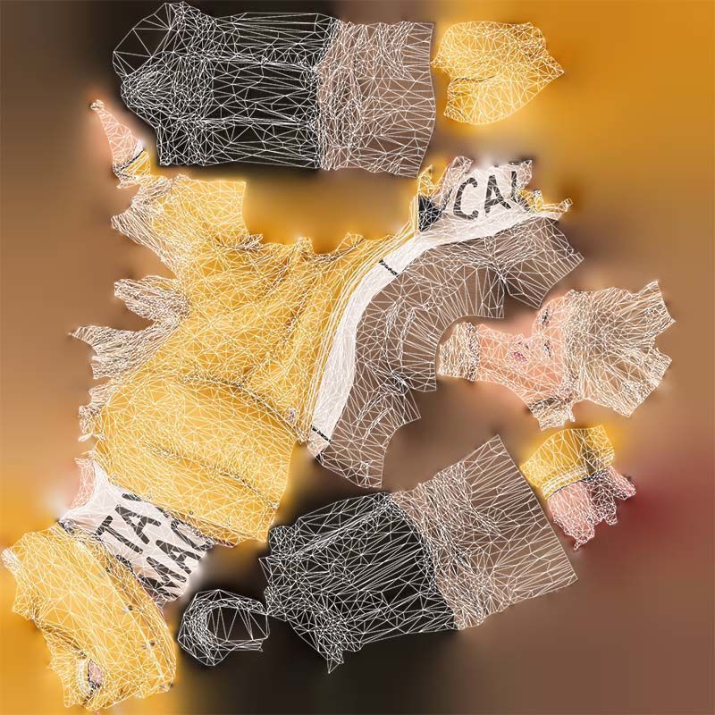 Casual Blonde Model in Yellow Jacket and Boots Low-poly 3D model_14